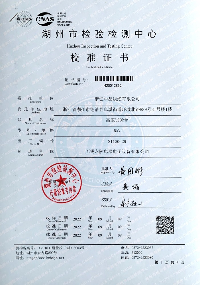 Calibration Certificate